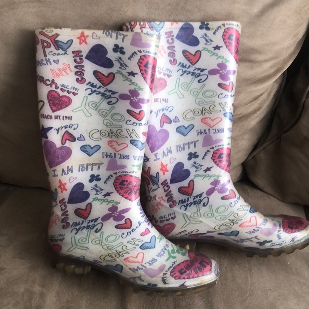 Coach poppy rain boots